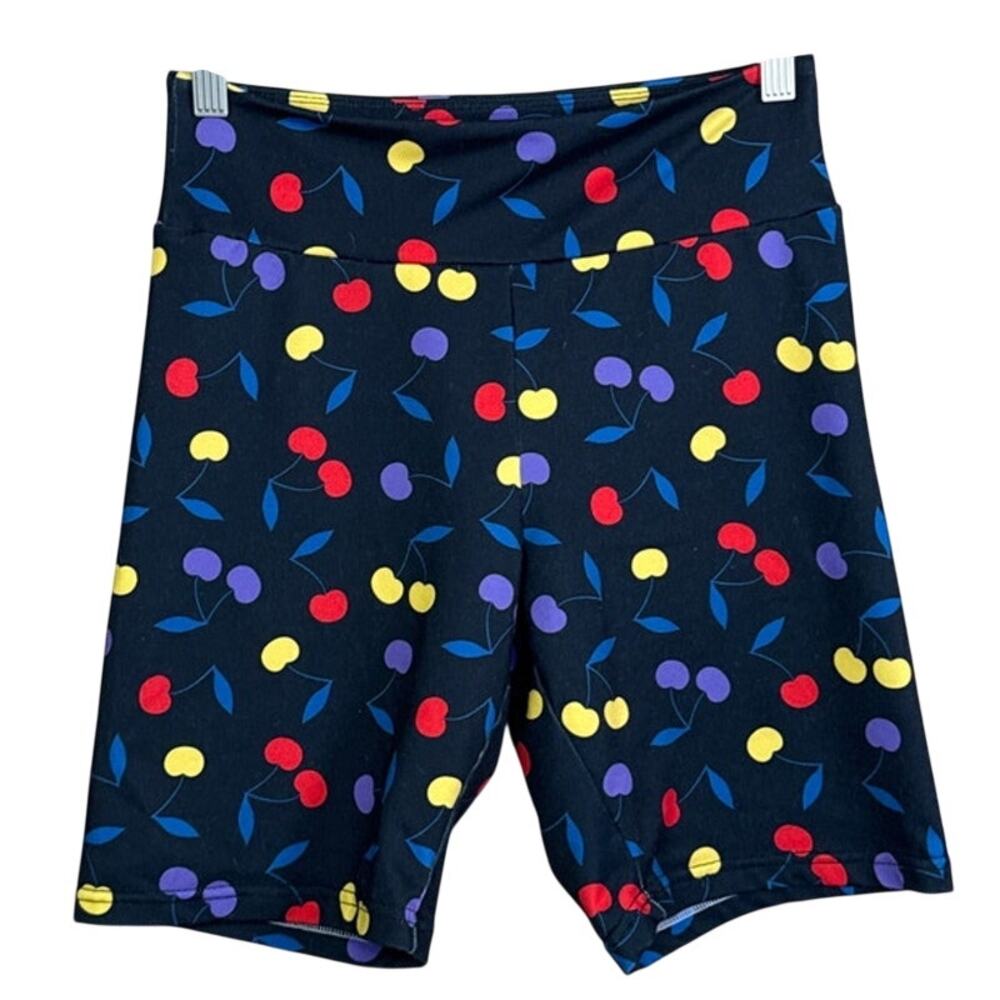 ModCloth Blazing Cycle Trails High Waist Bike Shorts Cherry Bomb SZ Small